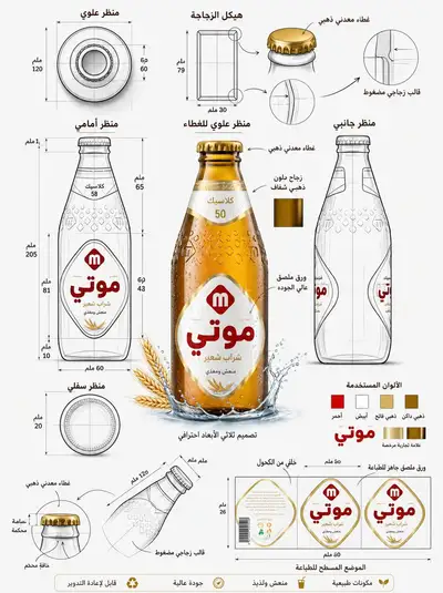 Professional Arabic juice Tetra Pak package design template