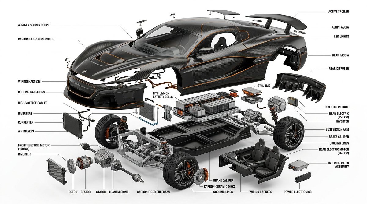 Exploded view product diagram template, Nano Banana 2