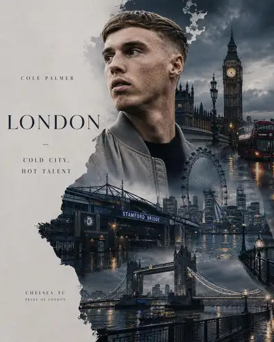 Cinematic Double Exposure Football Star City Poster