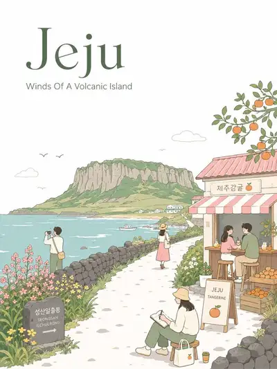 极简平面矢量城市旅行海报模板