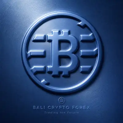 Embossed metallic Bali Crypto Forex logo relief