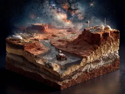 Red Rover on Mars - Photorealistic 3D Scene