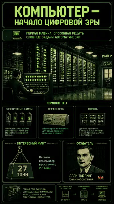 Computer Invention 8-Bit Pixel Art History Poster