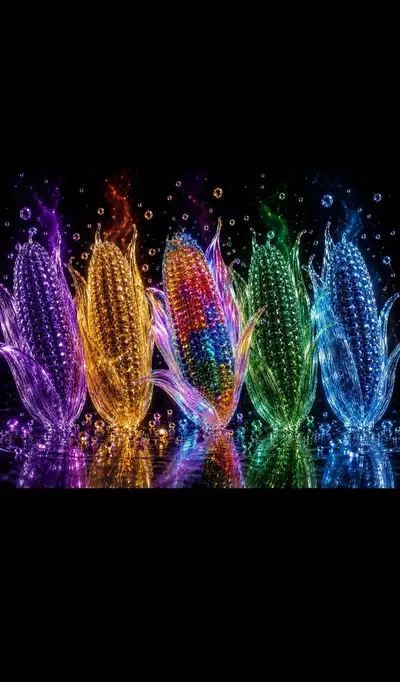 Five Rainbow Crystal Corn Cosmic Fantasy