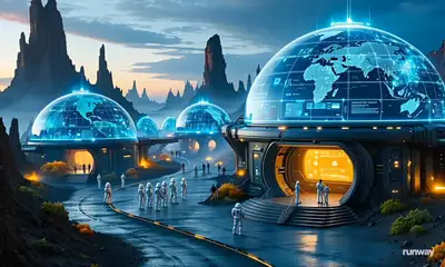 Mars Exploration Dome Animation Prompt