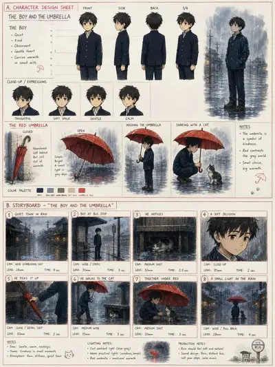 Anime Storyboard & Character Design Prompt