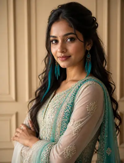 South Asian Woman Editorial Portrait Prompt