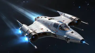 Blue Ace Starfighter in High-Speed Space Race