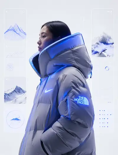 Futuristic Puffer Jacket Fashion Editorial Portrait