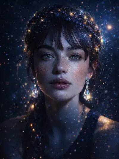 Bioluminescent Cosmic Portrait