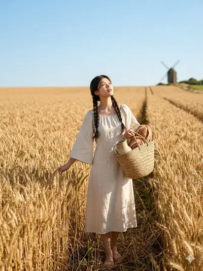 Cottagecore Wheat Field Portrait