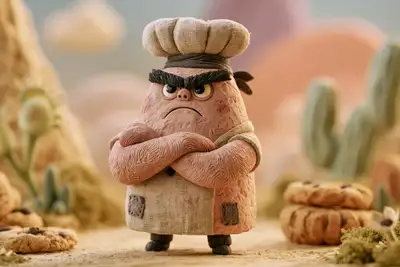 Diorama artisanal en pâte à modeler façon stop-motion (modèle)