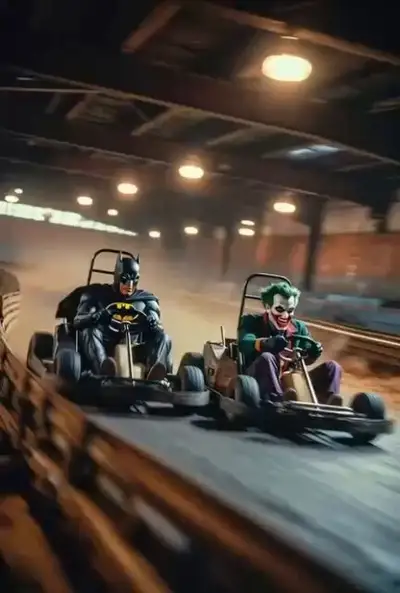 Batman and Joker Go-Kart Race in Vintage Arena