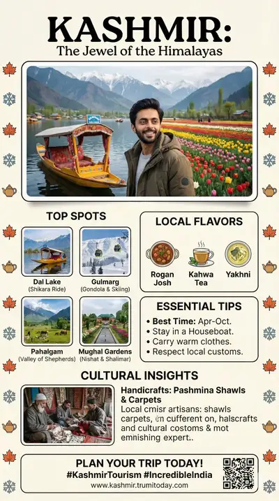 Travel magazine feature page for the Kashmir Valley