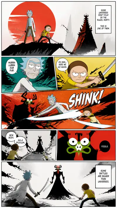 Rick and Morty与Samurai Jack漫画混搭