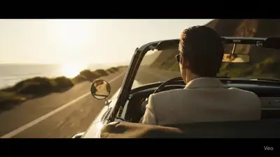 Vintage Convertible Coastal Drive