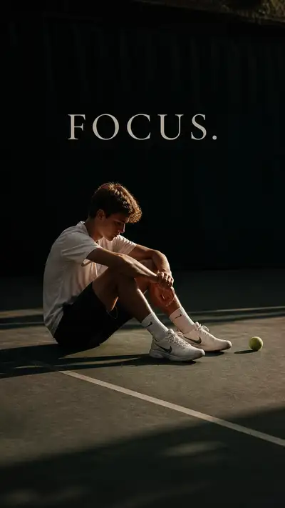Minimalistisches FOCUS-Tennisplatz-Editorial-Foto