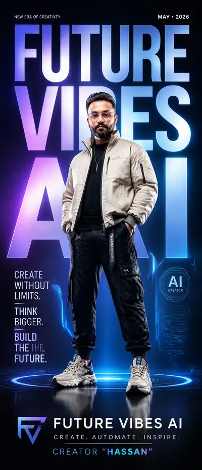 Future Vibes AI Creator Brand Campaign Poster
