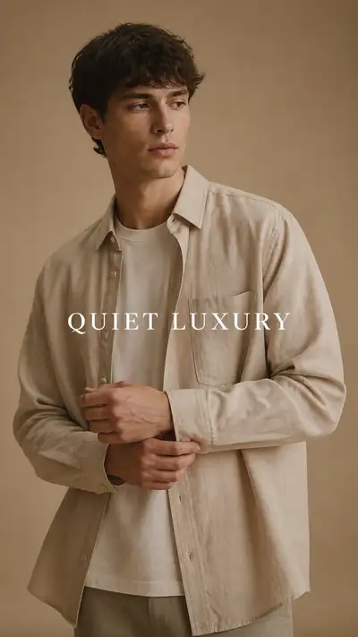 Quiet luxury Zara editorial, model in sand beige linen overshirt