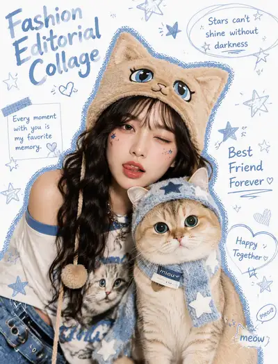Y2K Soft Pop Art Fashion Editorial Collage