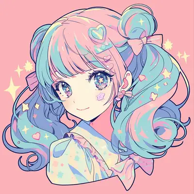 Kawaii Girl Sticker Design