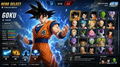Dragon Ball Z Hero Shooter Character Select UI