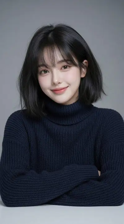 Studio Portrait of Young East Asian Woman