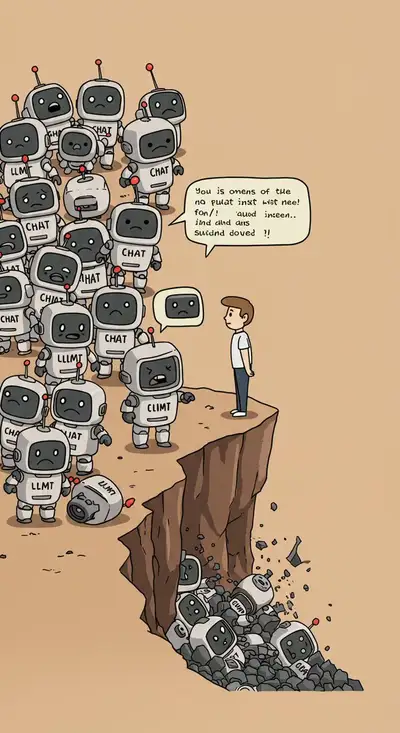 Illustration de file d'attente de robot de chat LLM