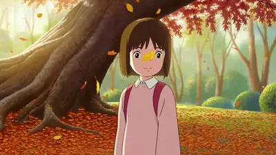 Anime Leaf Fall Moment
