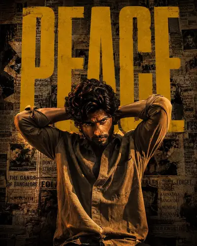 South Indian Cinematic Action Poster with Vintage Newspaper Collage