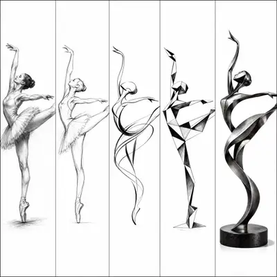 Ballerina Artistic Progression in Five Panels