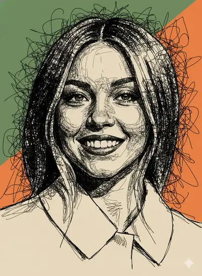 Roher, chaotischer Tinten-Poster-Porträtstil