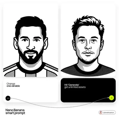 Black and White Notion-Style Avatar Illustration
