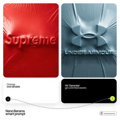Brand logo wrapped in stretched plastic film concept