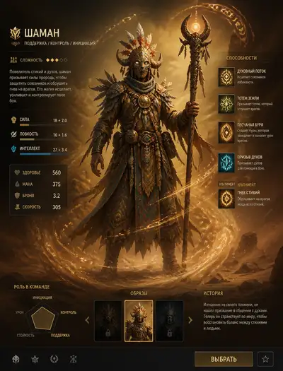 Staff shaman MOBA hero screen looping animation prompt