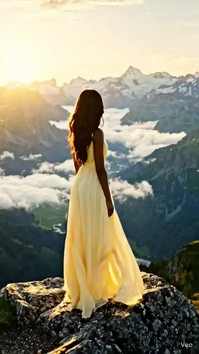 Cinematic Mountain Sunrise Portrait