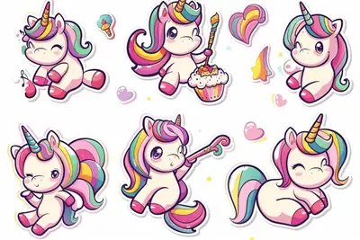 Cute Chibi Animal Emoticon Sticker Set