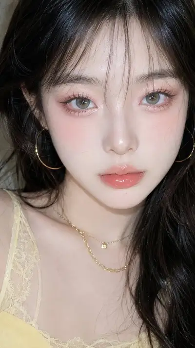 柠檬蜜桃水光妆容参考