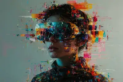 VR Immersive Glitch Art Portrait