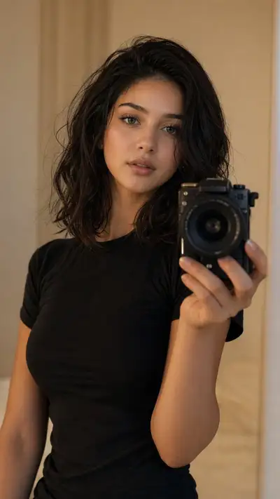 Cinematic Mirror Selfie Portrait Prompt