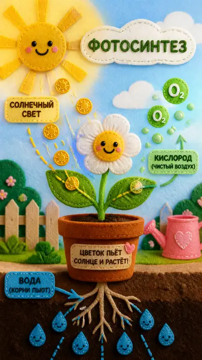 How a Flower Drinks Sunlight Photosynthesis Infographic