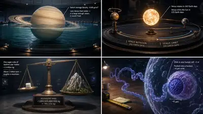 2x2 grid science fact visualization template
