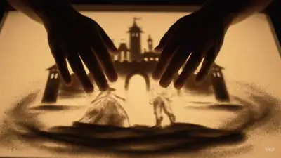 Veo3 Sand Art: Princess and Prince Castle