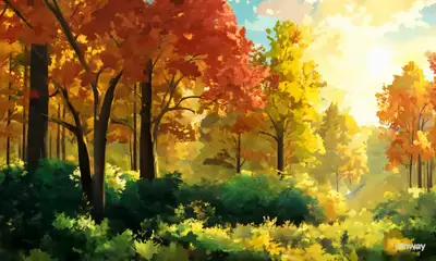 Oil Painting Forest with Parallax Animation