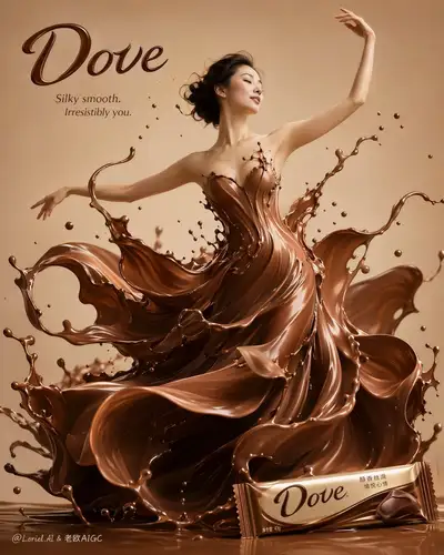 Dove Chocolate Silk-Gown Dancer Advertising Concept