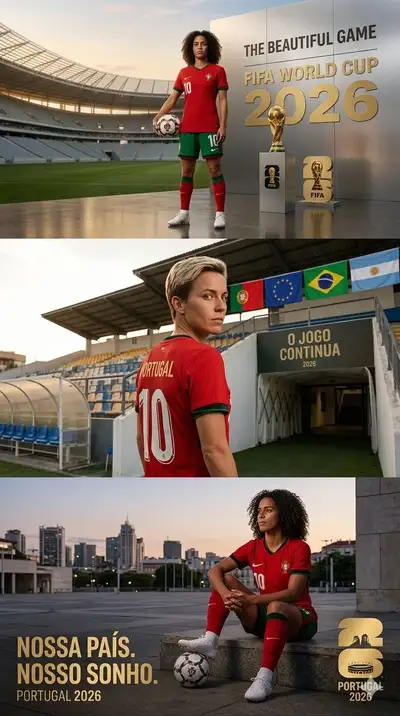 Portugal 2026 World Cup Three-Panel Poster