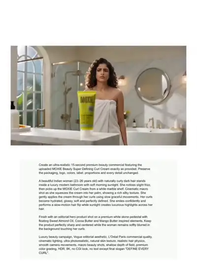 Cinematic Beauty Commercial Prompt
