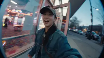 Handkamera-Vlog einer koreanischen Idol-Sängerin bei der Erkundung einer Retro-Spielhalle an ihrem freien Tag
