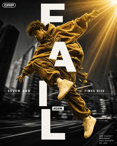 Fail Seven Times Rise Again Streetwear Poster