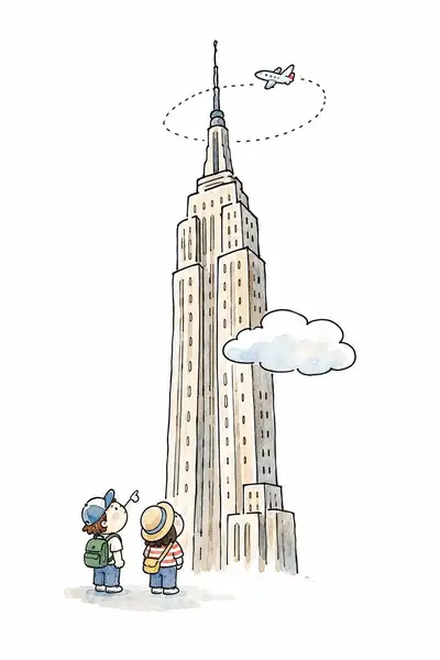 Minimalist Doodle Empire State Building
